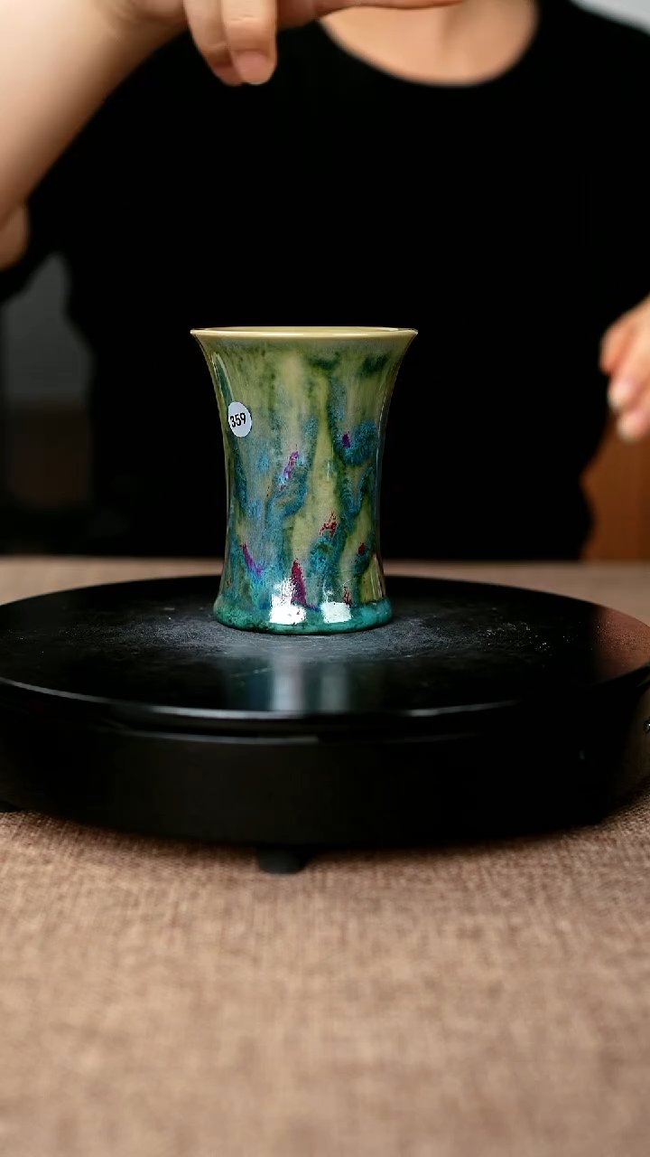 杯子359#李盼龙一级品原矿钧瓷束腰杯