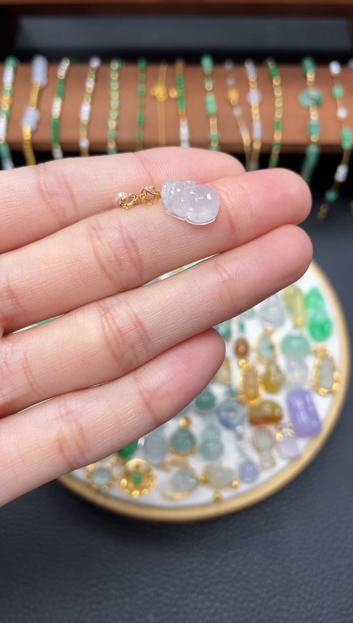 【闪购商品】翡翠吊坠(不含链)18K金镶嵌一个  JK215