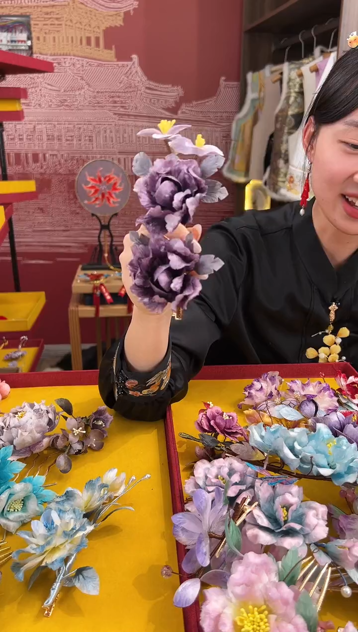 【闪购商品】刺绣非遗绒花（发饰）