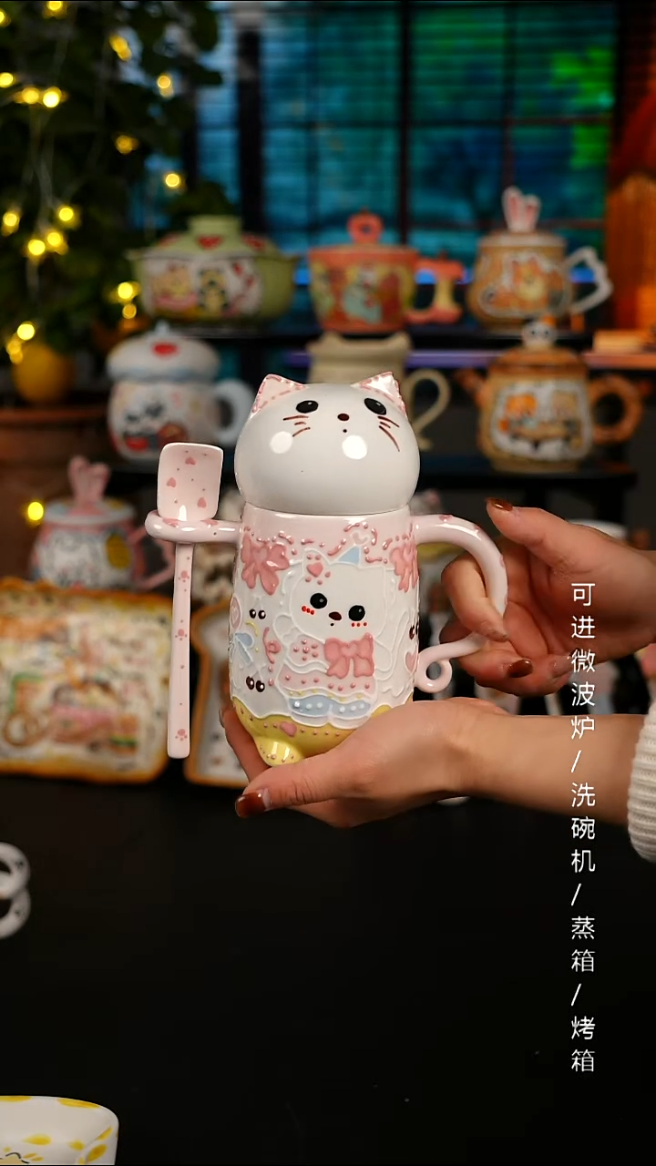 陶瓷便携款景德镇高温釉下彩纯手绘创意瓷 