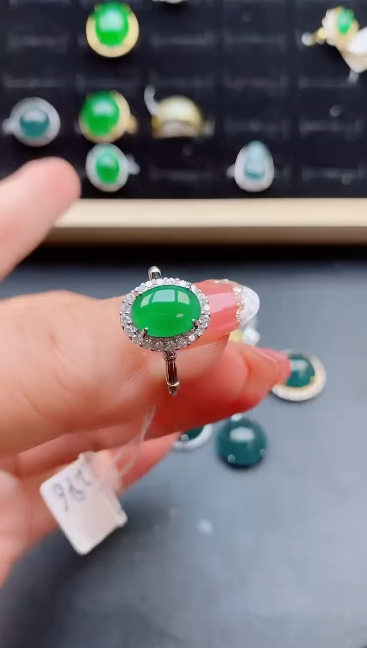 【闪购商品】翡翠戒指银S925镶嵌12112