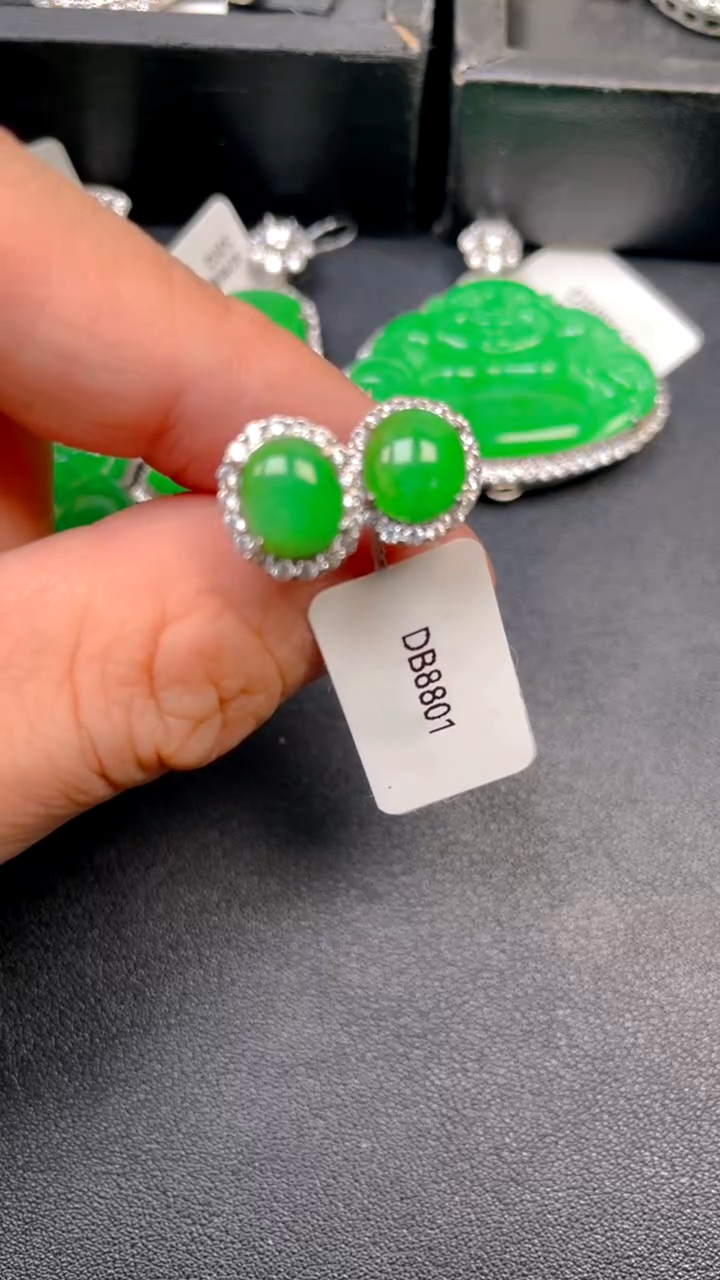 吊坠(不含链)银S925镶嵌翡翠DZ 