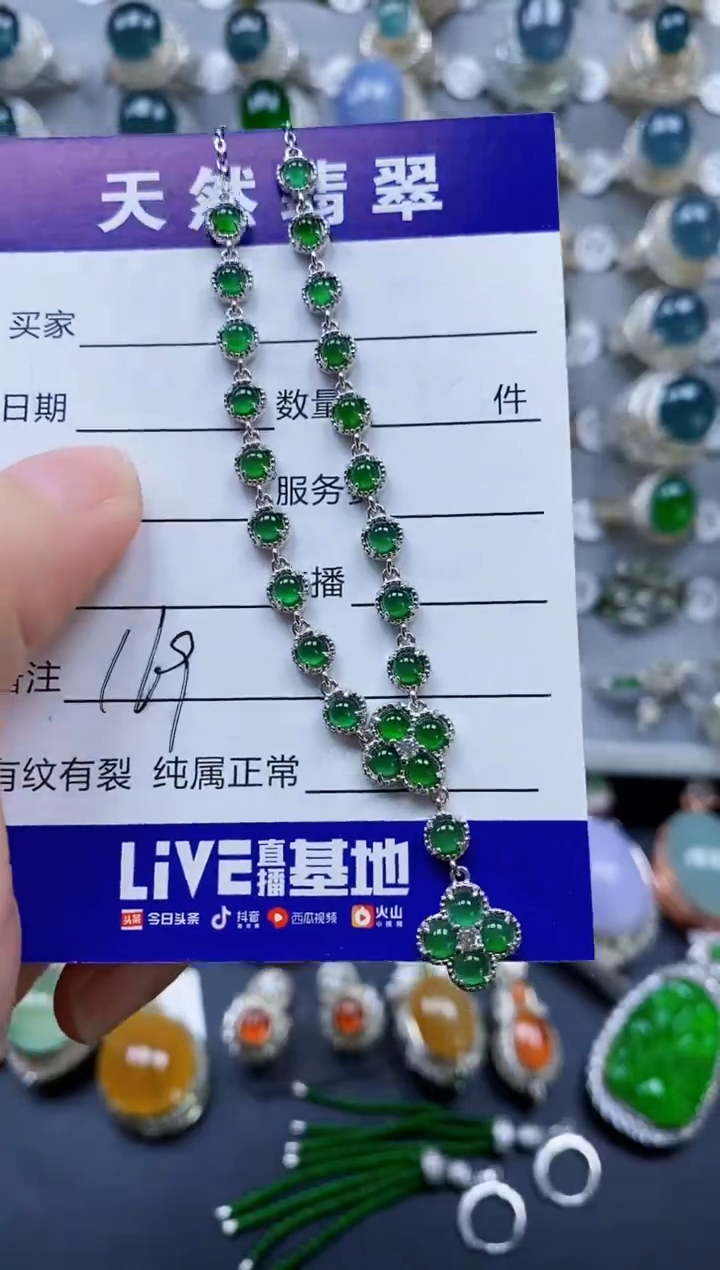 翡翠银S925镶嵌颈饰0169