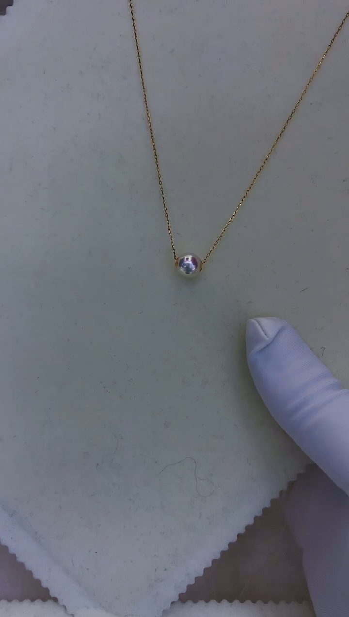 18K金镶嵌海水珍珠饰品7-8路路通不含金链