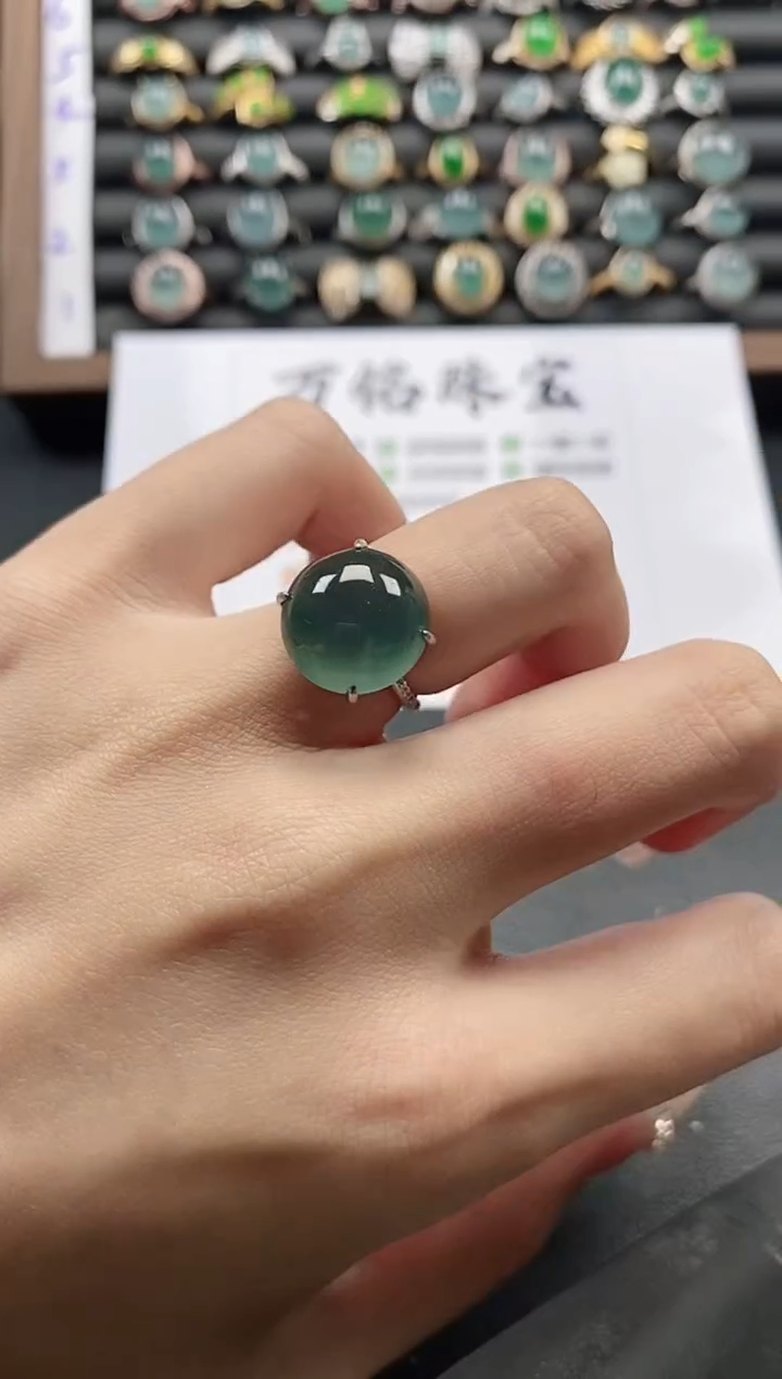 银S925镶嵌戒指翡翠651151