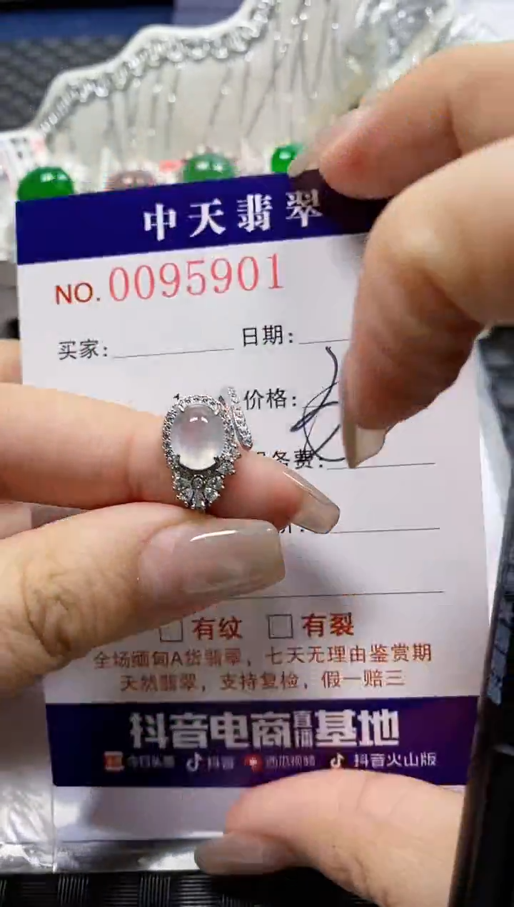 【闪购商品】翡翠戒指银S925镶嵌5901