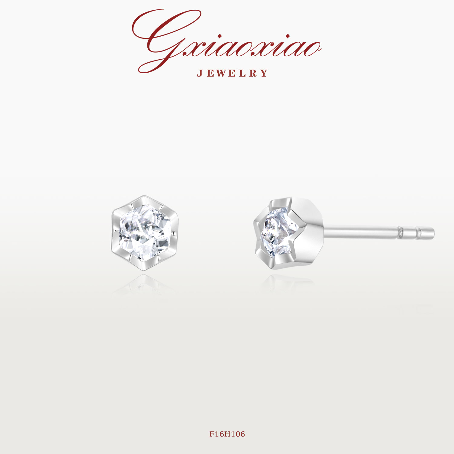 G XIAOXIAO 镀K金【女王切系列】法式蜂巢耳环 F16H106 F16H109