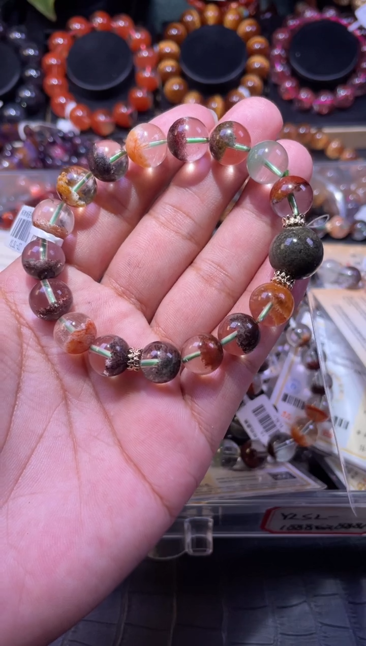 水晶手链未镶嵌11mm四季幽灵手链单圈