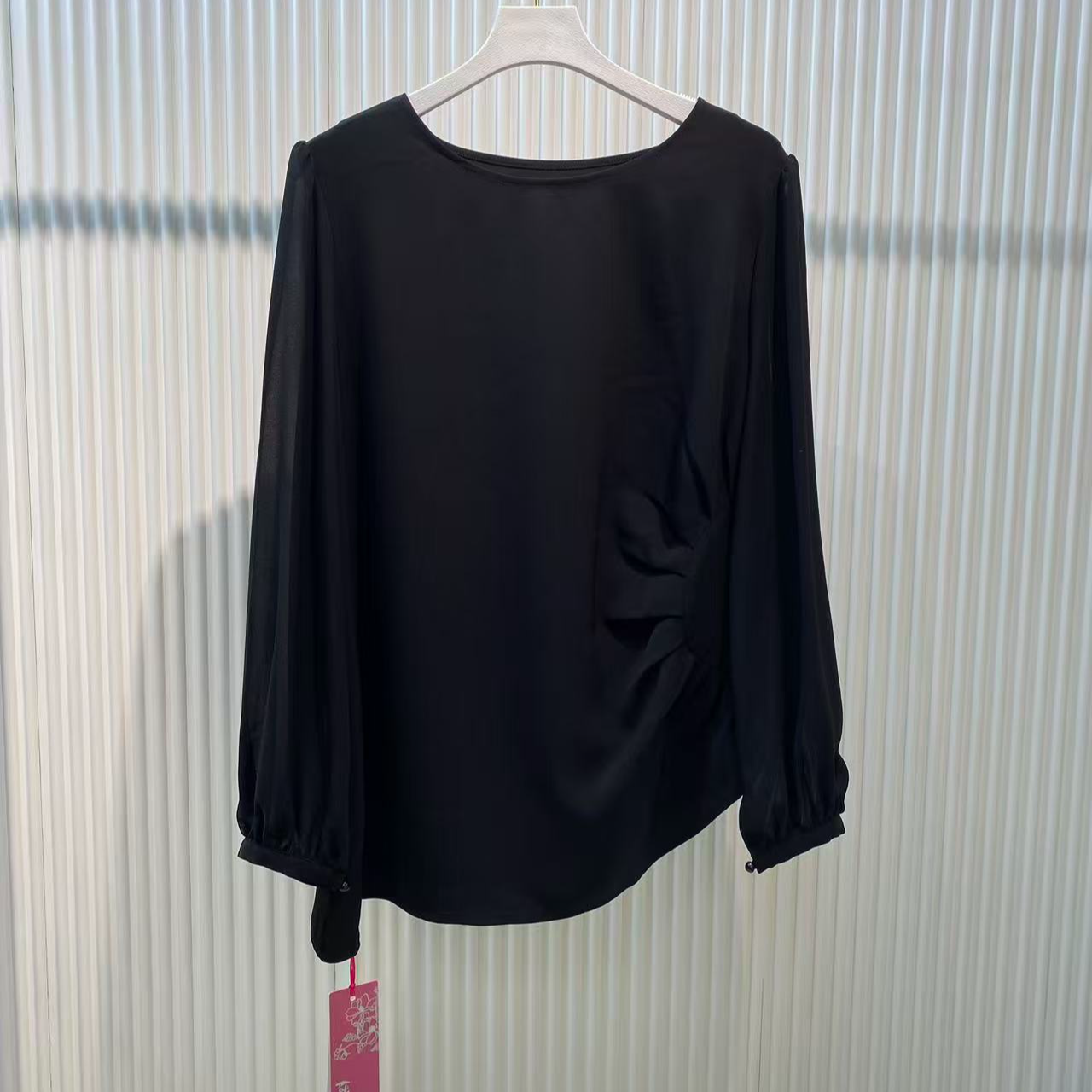 胖人坊 2026春装 捏褶气质小衫 4884