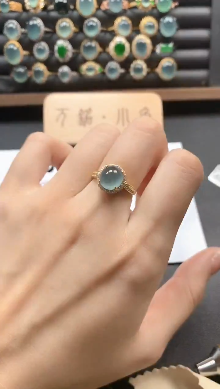 银S925镶嵌戒指翡翠51511