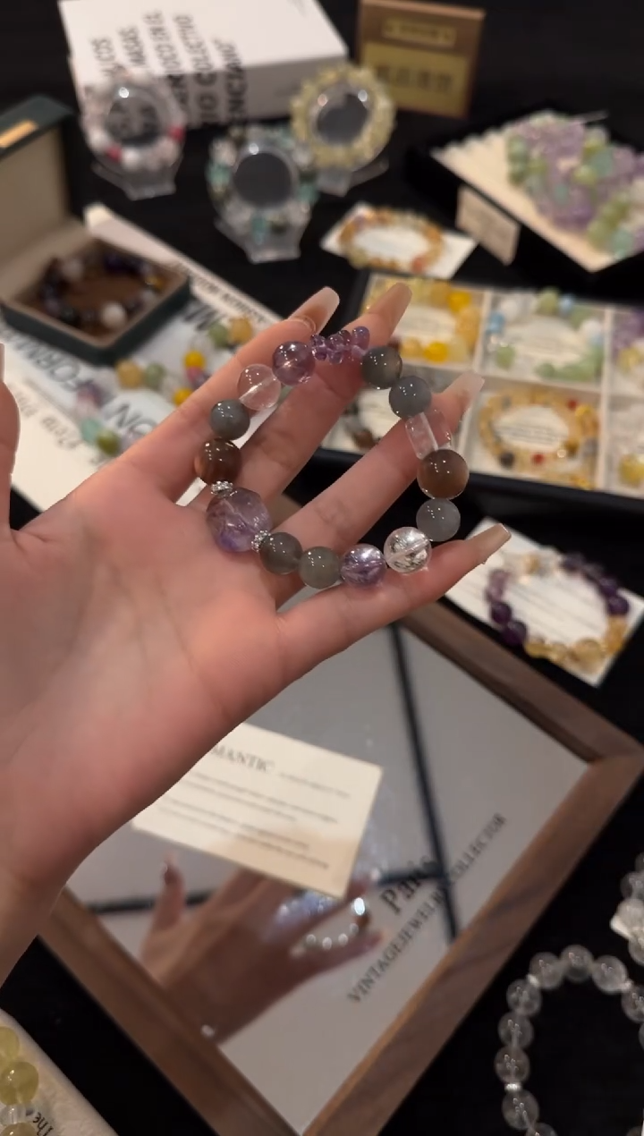 未镶嵌手链水晶灰月光多宝x3015