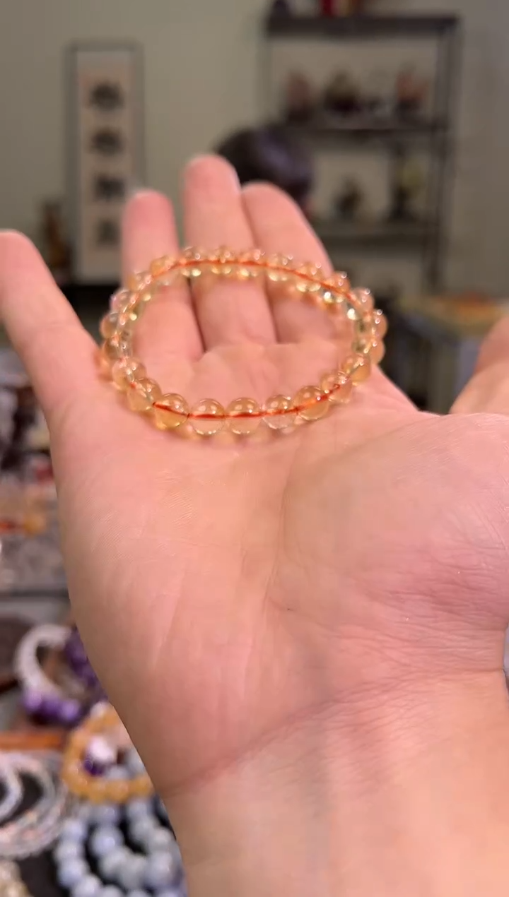【闪购商品】黄晶手链未镶嵌8.4mm暴力黄水晶（多样性发其一）
