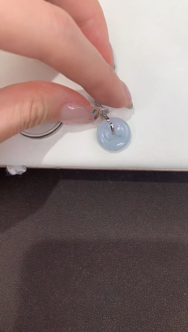 颈饰银S925镶嵌翡翠 天然缅甸A货翡翠