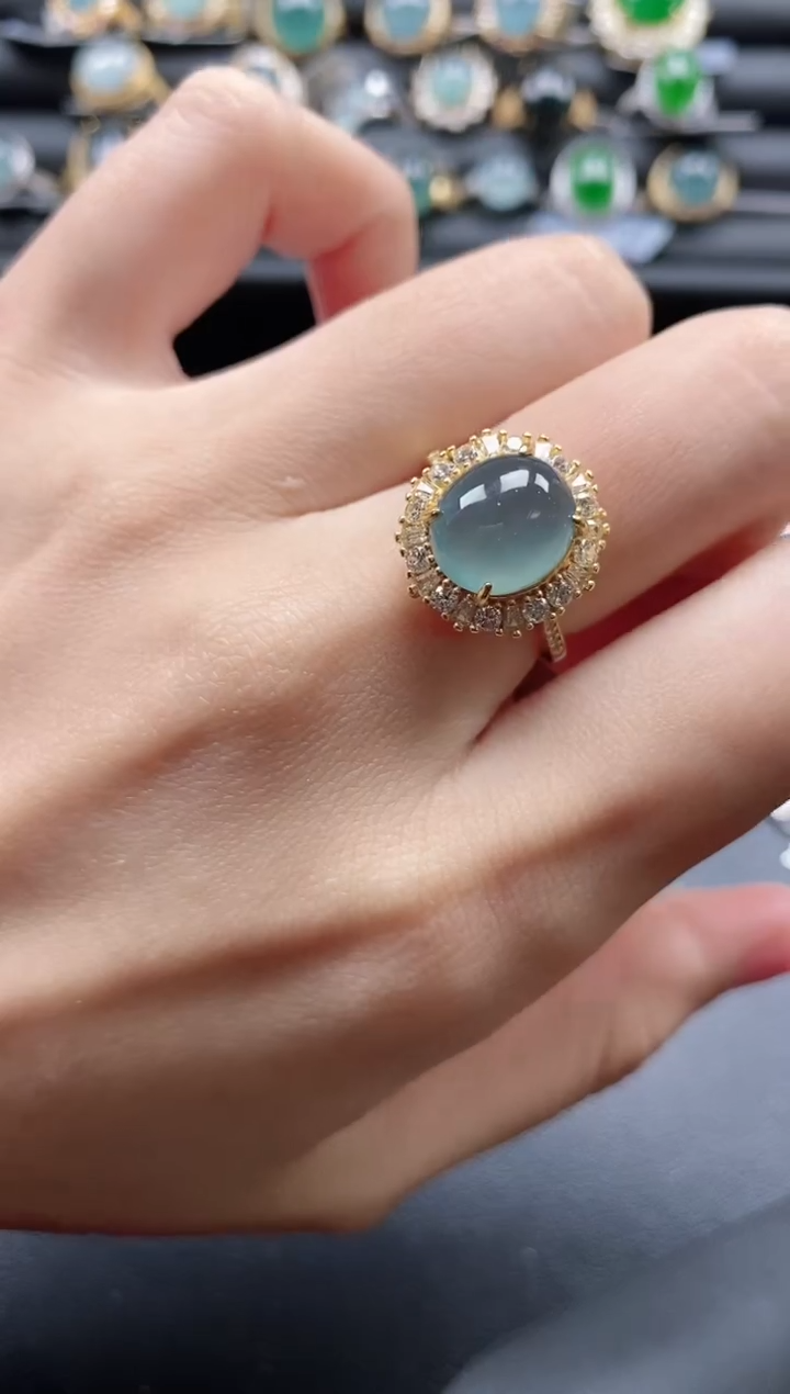 【闪购商品】翡翠戒指银S925镶嵌1111