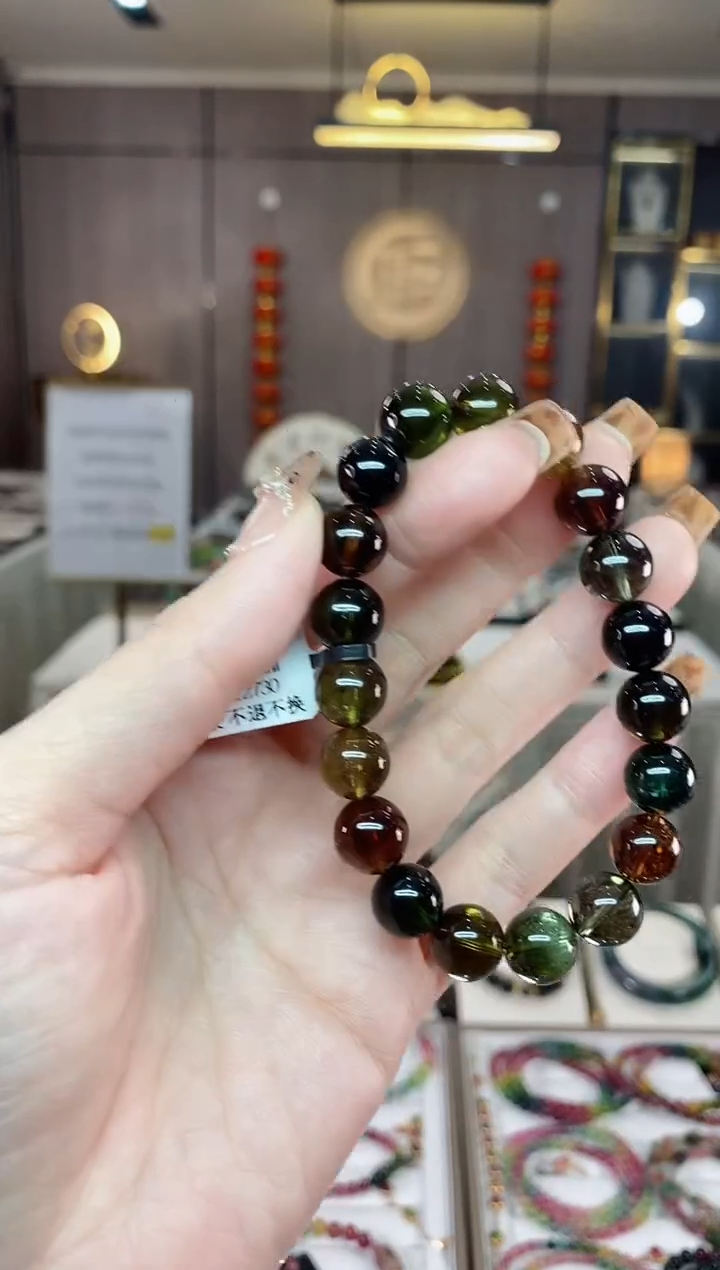 【闪购商品】碧玺单圈手串10mm+未镶嵌一物一证dan