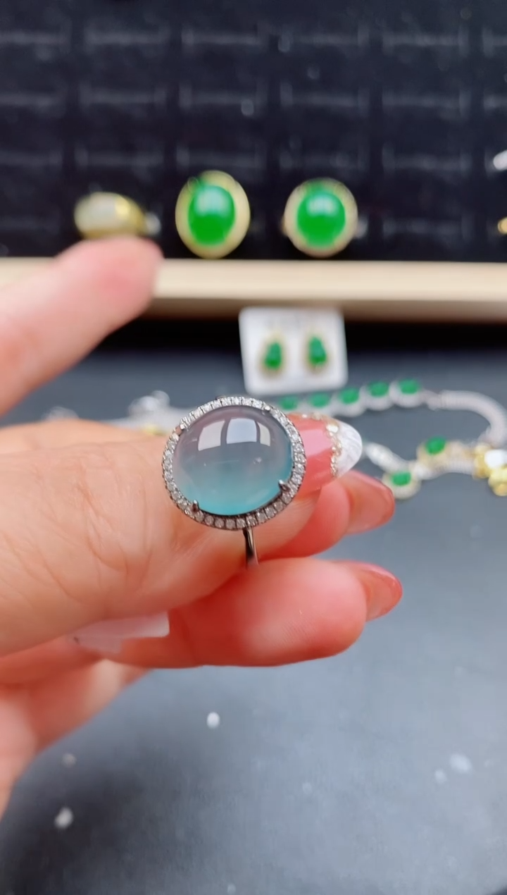 【闪购商品】翡翠戒指银S925镶嵌21212