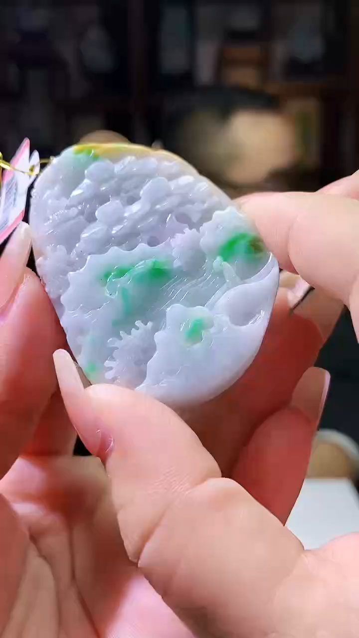 【闪购商品】定制翡翠未镶嵌1086xx-毛货挂件23