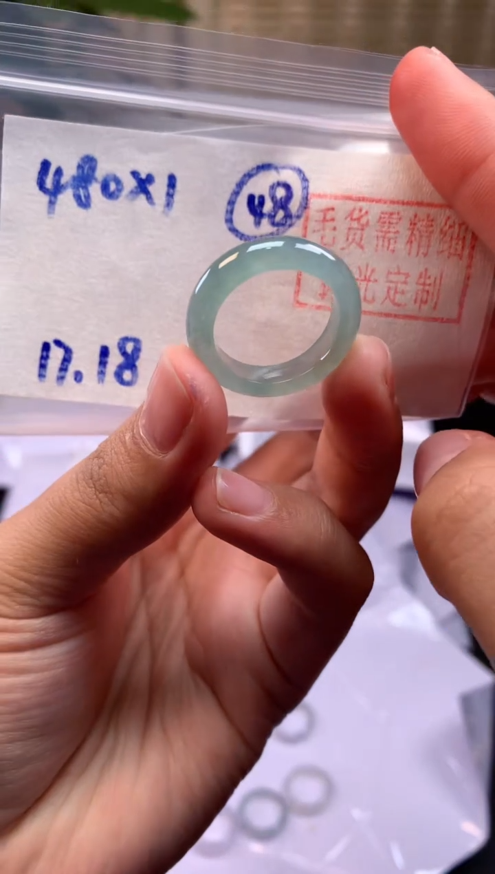 【闪购商品】定制翡翠未镶嵌戒圈#480元-毛货需精细抛光
