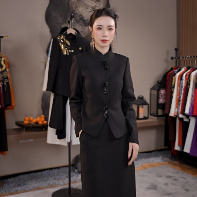 【国色芳华】BYGB-2026早春新款中式典雅气质显瘦套裙女29078