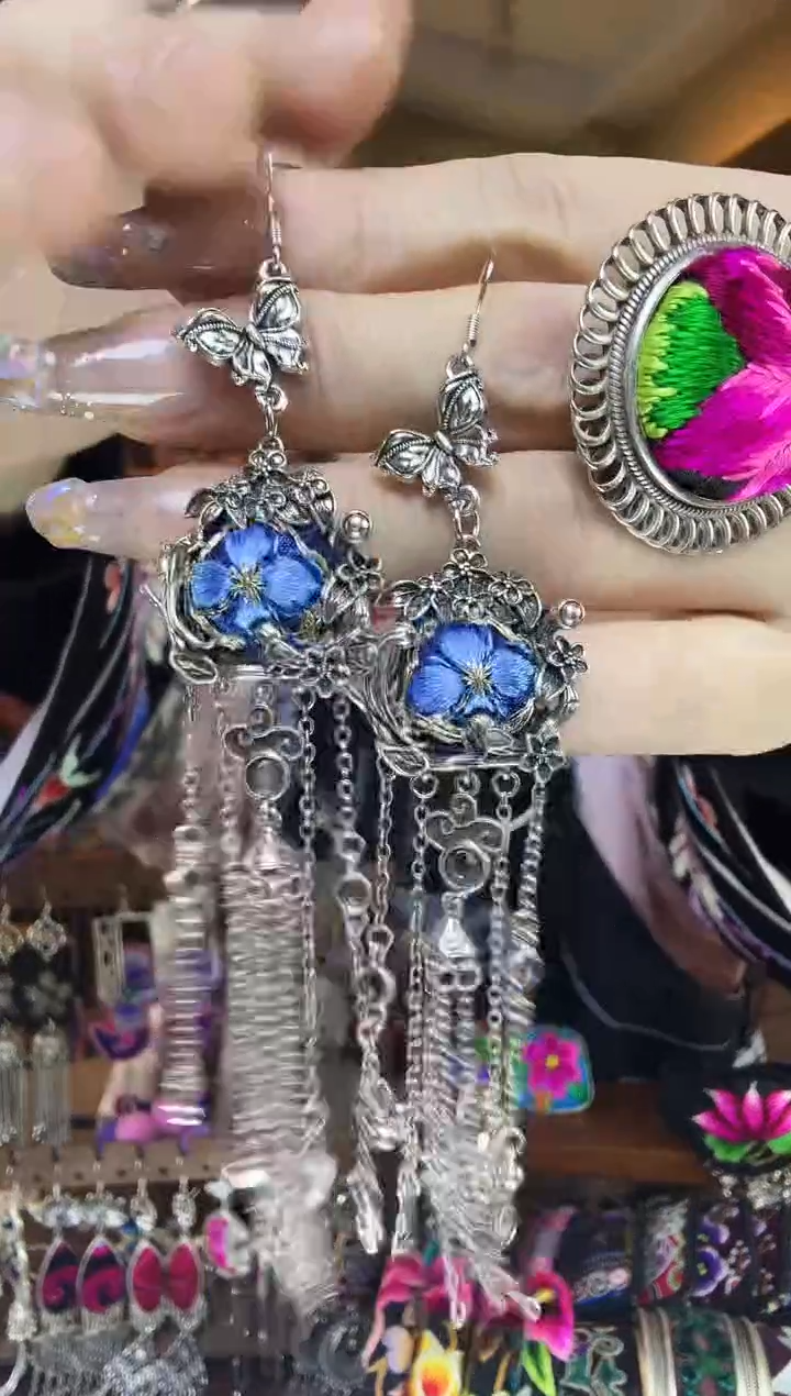 刺绣非遗刺绣民族风戒指