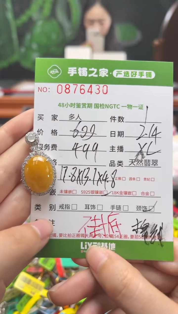 【闪购商品】翡翠颈饰银S925镶嵌多人