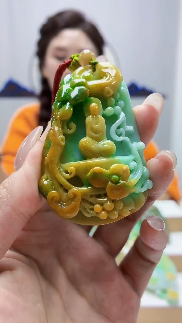 未镶嵌定制翡翠4829MM-毛货挂件90