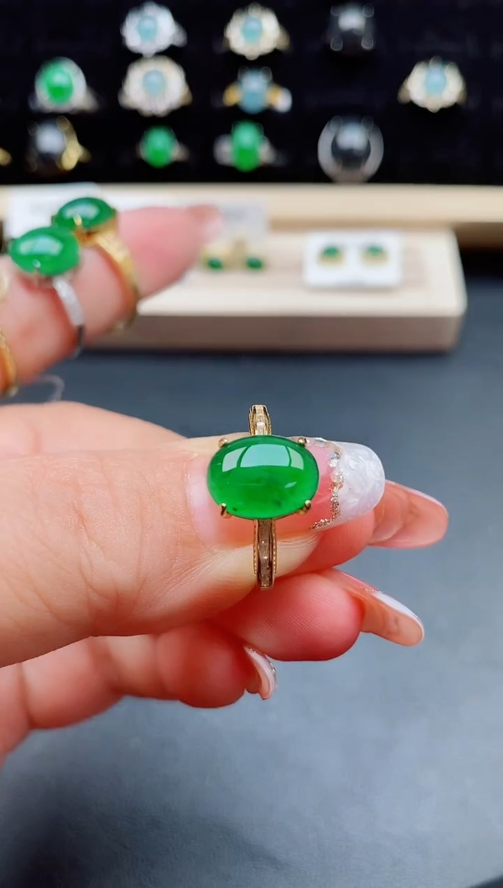 【闪购商品】翡翠戒指银S925镶嵌50800