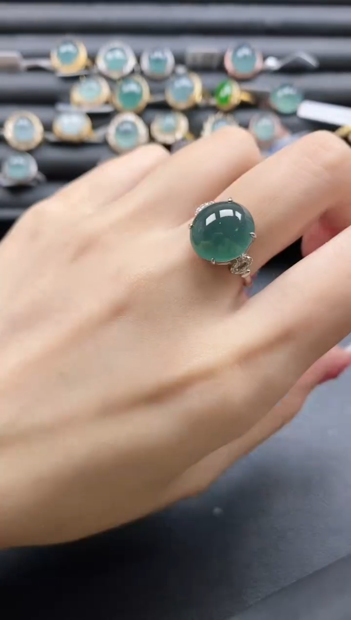【闪购商品】翡翠戒指银S925镶嵌11111
