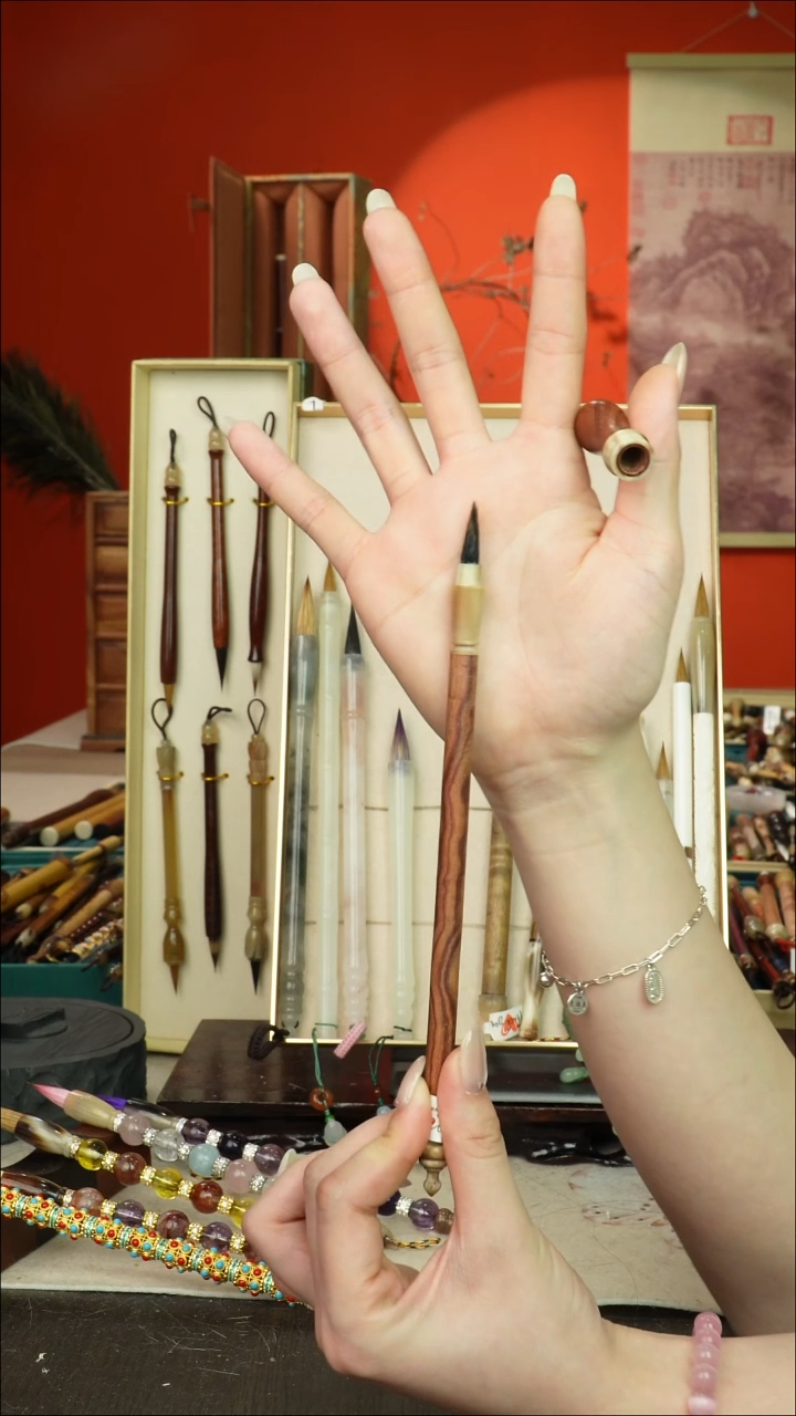 221号闪孤品高货毛笔链接 清水试笔 蘸墨不退