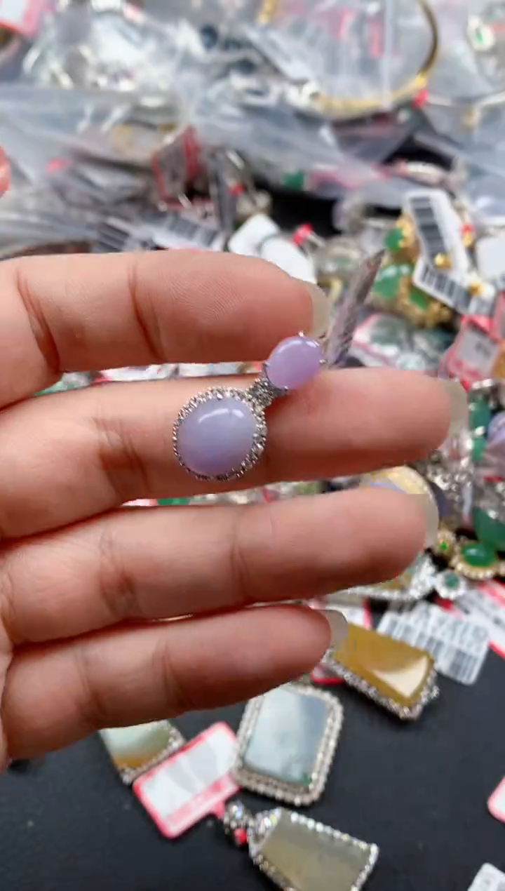 银S925镶嵌戒指翡翠天然A货缅甸翡翠