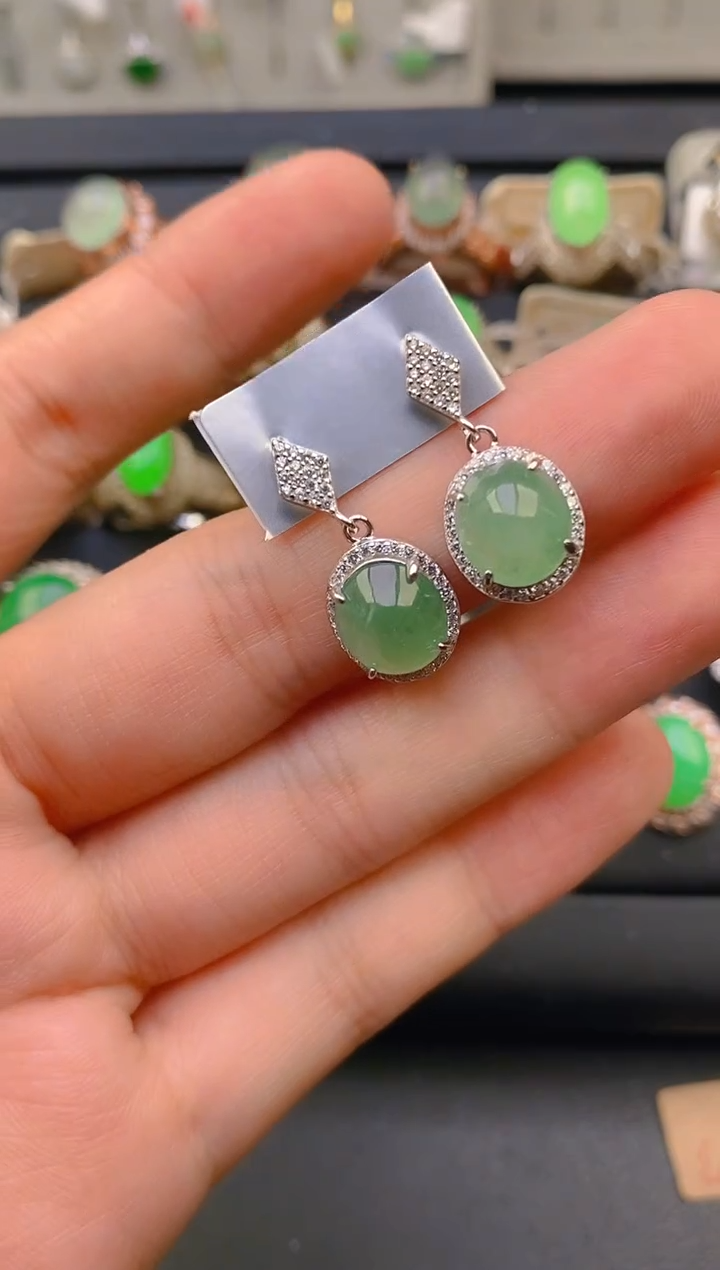 【闪购商品】翡翠戒指银S925镶嵌天然A货翡翠1