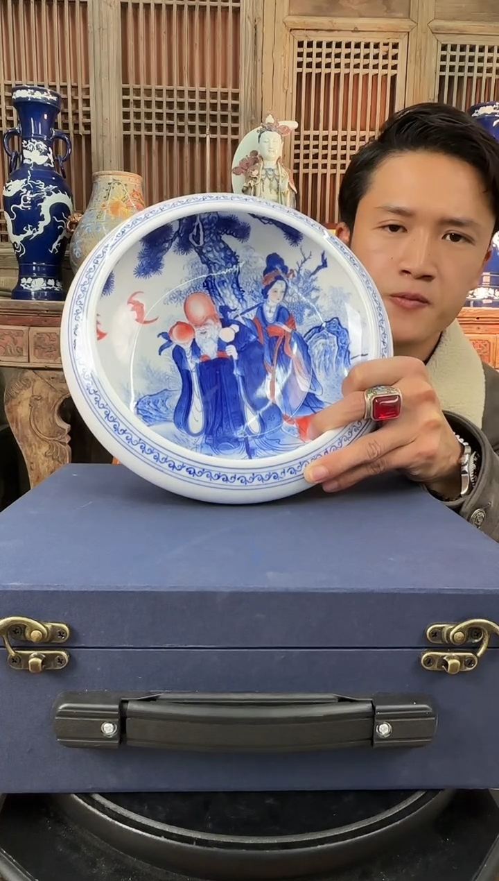 【闪购商品】摆件陶瓷 摆件 麻姑献寿 水洗