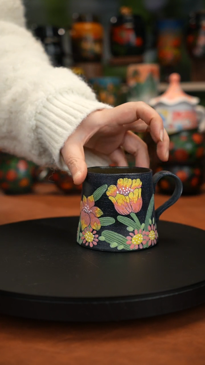 紫砂油画手绘釉下彩