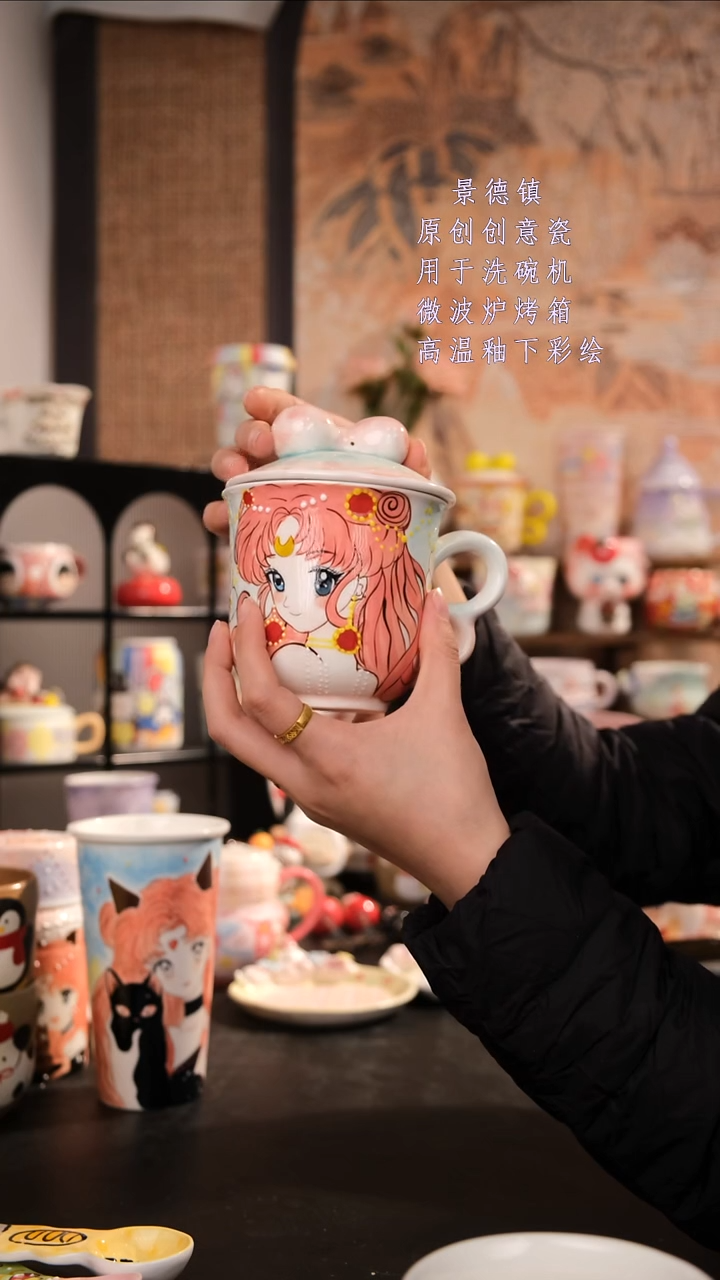 摆件陶旺的可以陶瓷手工手绘设计师款