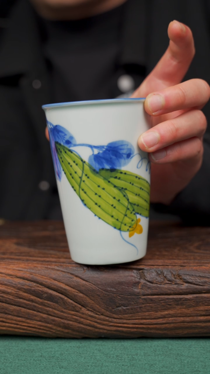 【闪购商品】瓷片32寻一缕瓷香杯釉下手工手绘瓷器