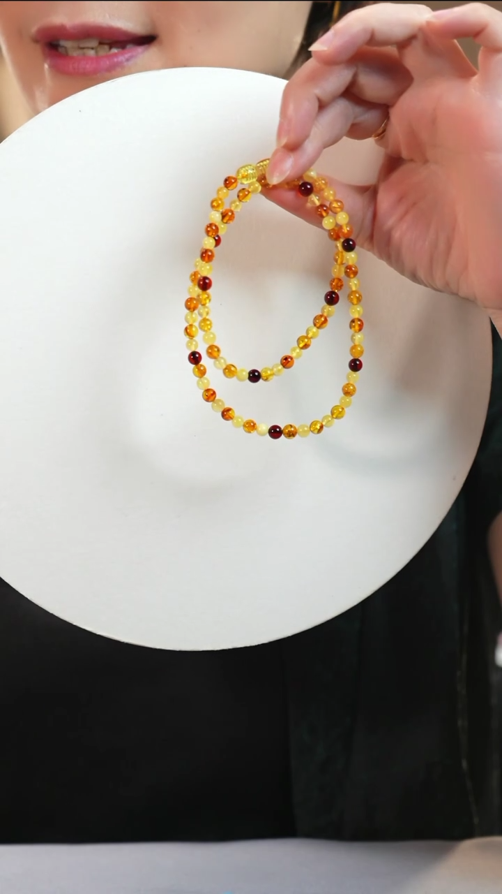 未镶嵌琥珀颈饰多宝项链5++