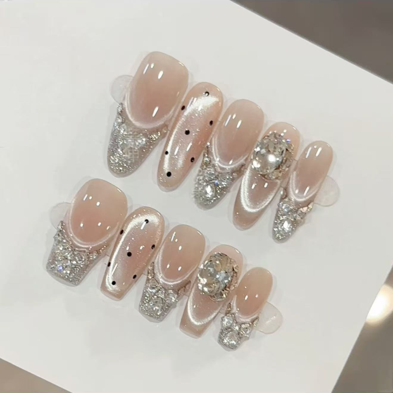 【星河之泪】纯手工穿戴甲气质款光疗美甲成品可 拆卸10片