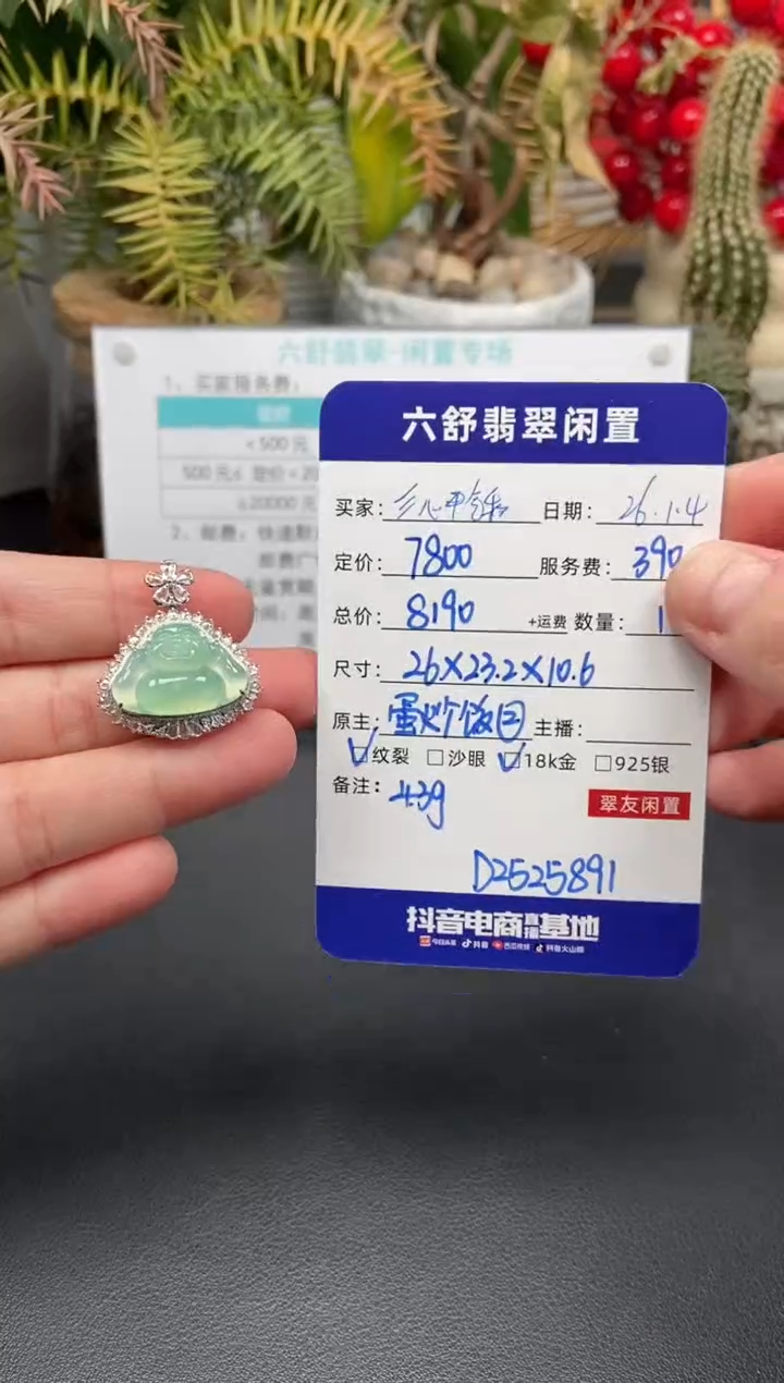 颈饰18K金镶嵌翡翠?****1D2525891