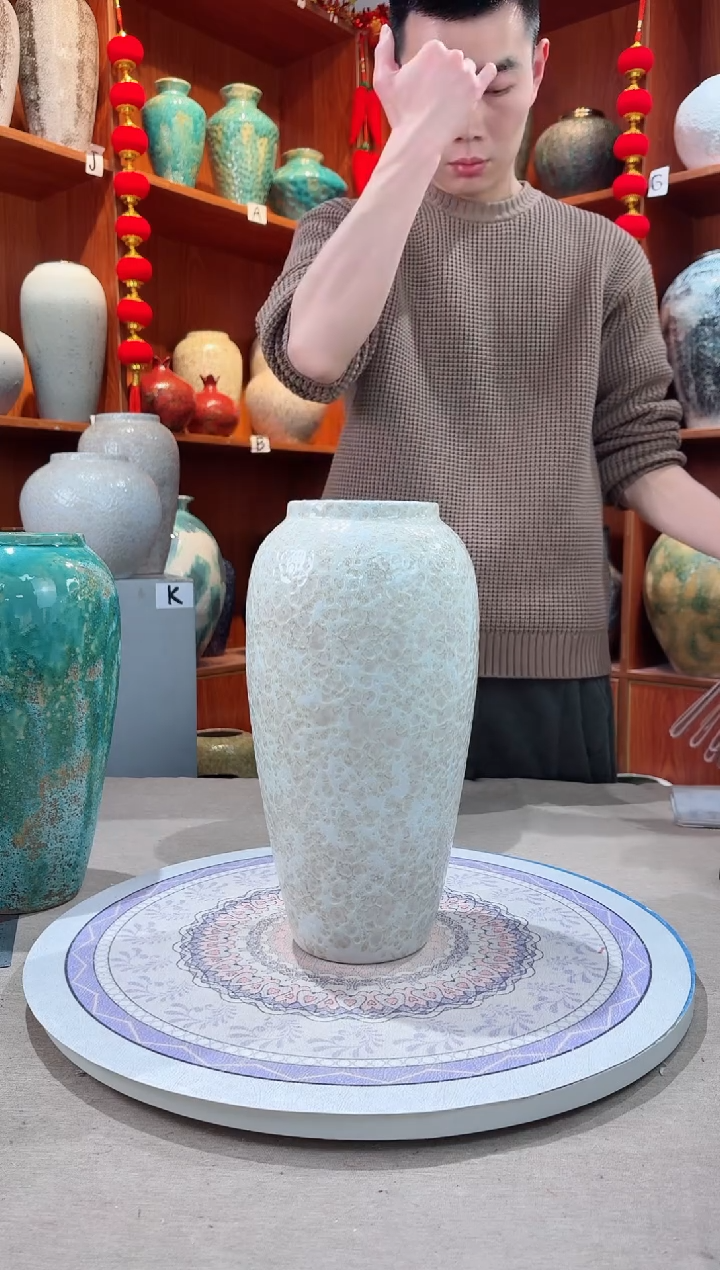 【闪购商品】瓶精品陶瓷花瓶 无花 茶白 大号