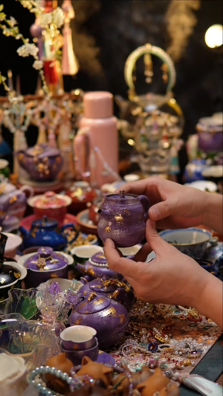【闪购商品】紫色大漆葫芦泡茶壶+链子