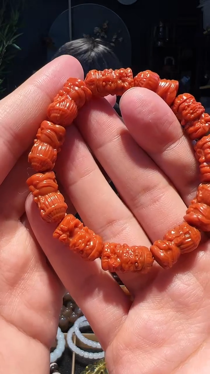 【闪购商品】南红玛瑙手串未镶嵌黄财单圈