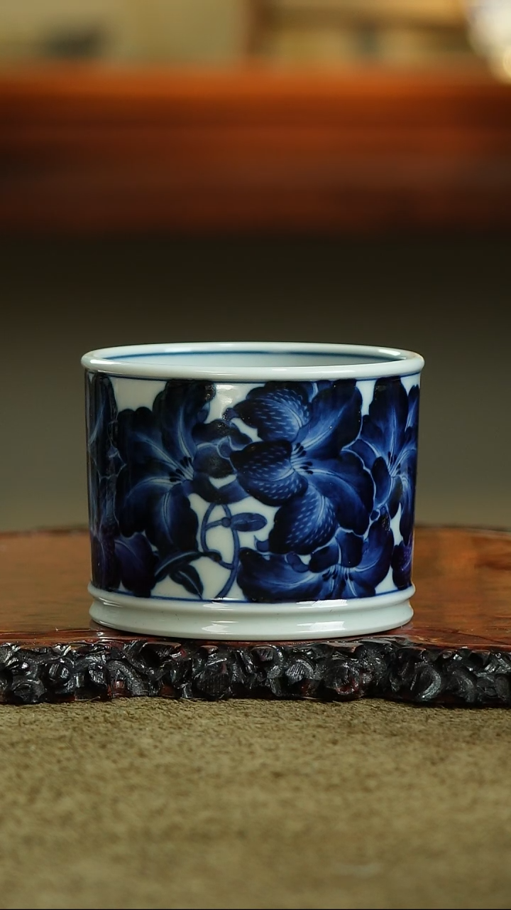 萝***7志纯窑百合盖置杯