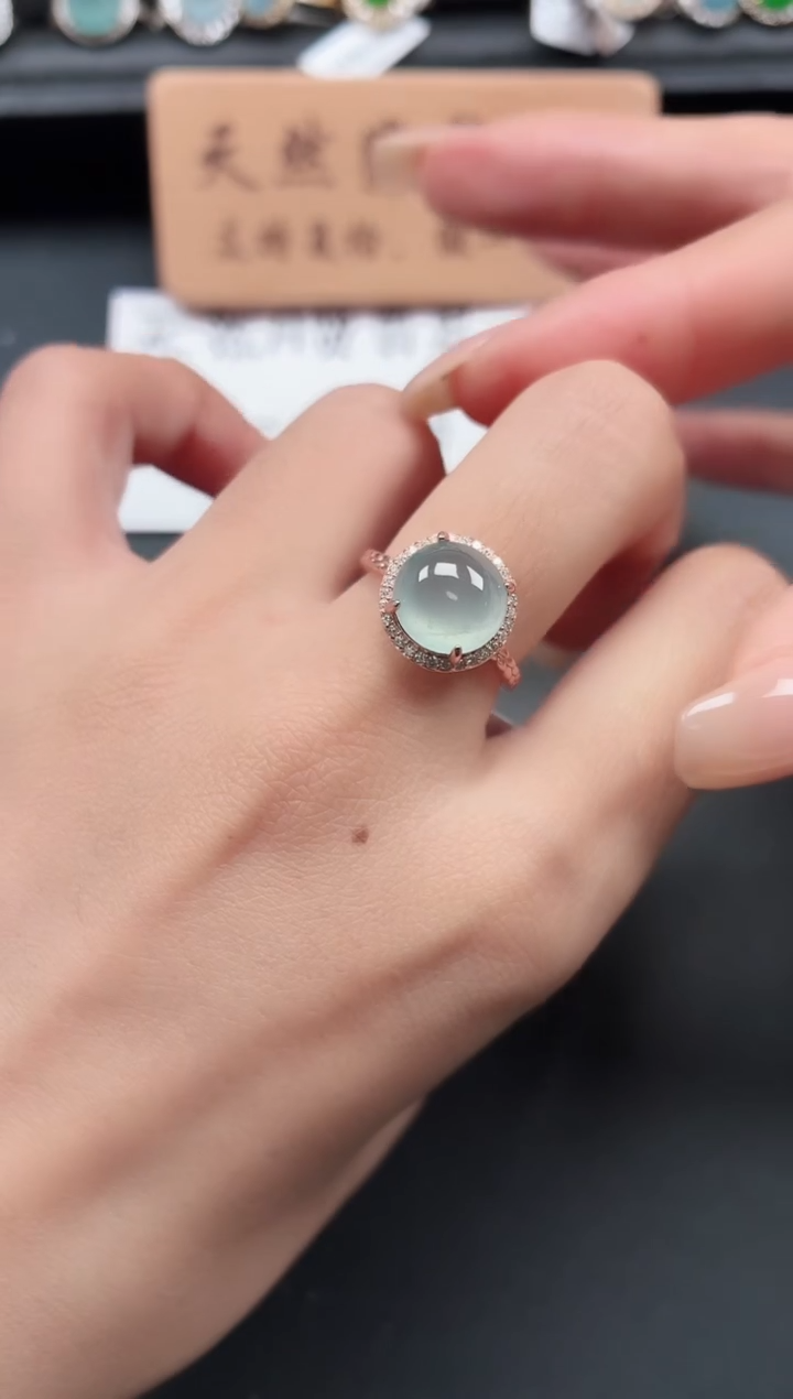 银S925镶嵌戒指翡翠11