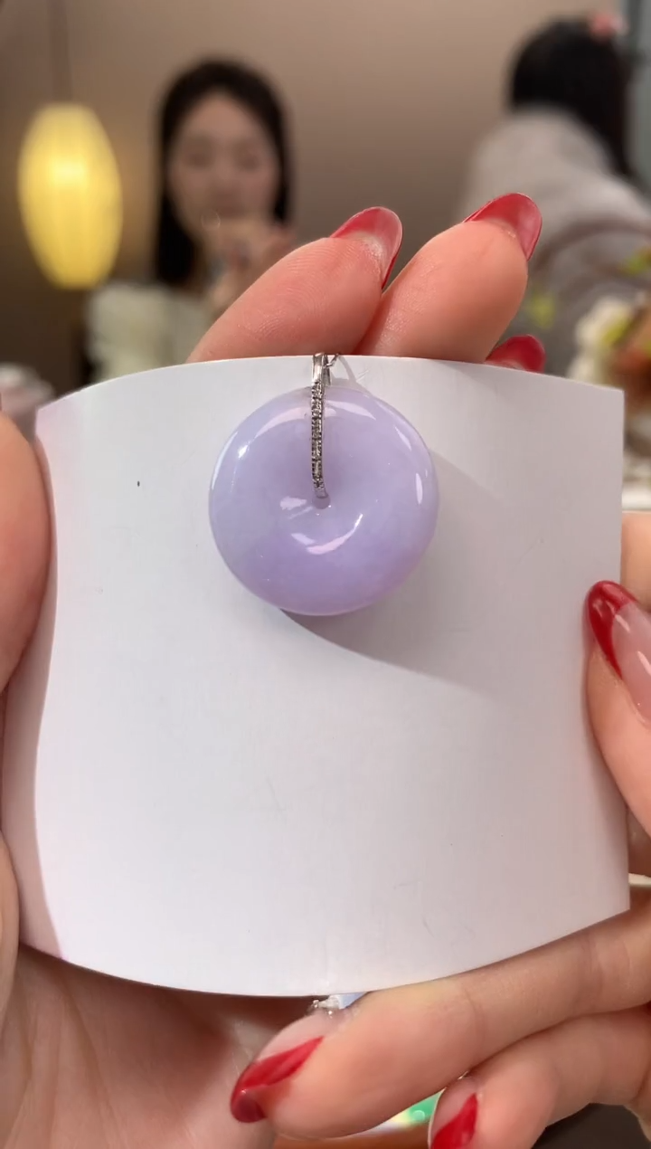 【闪购商品】翡翠颈饰18K金镶嵌天然缅甸a货翡翠