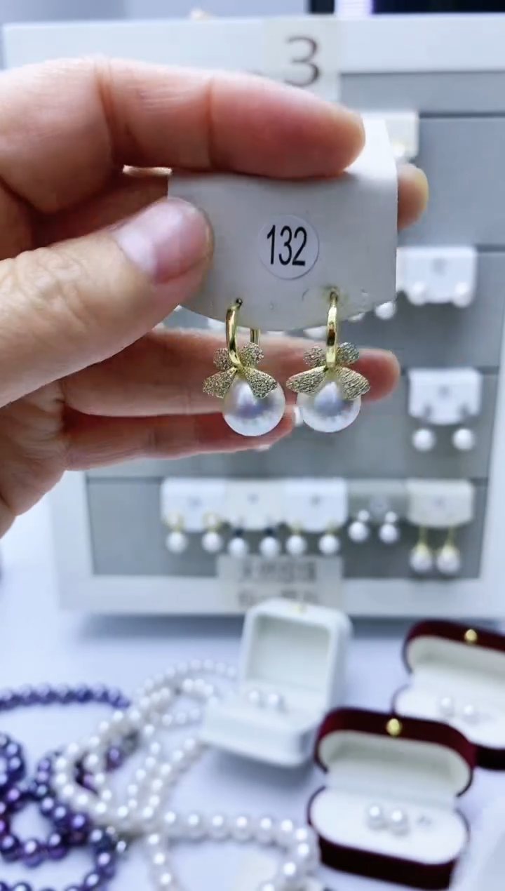 【闪购商品】淡水珍珠耳饰银S925镶嵌132