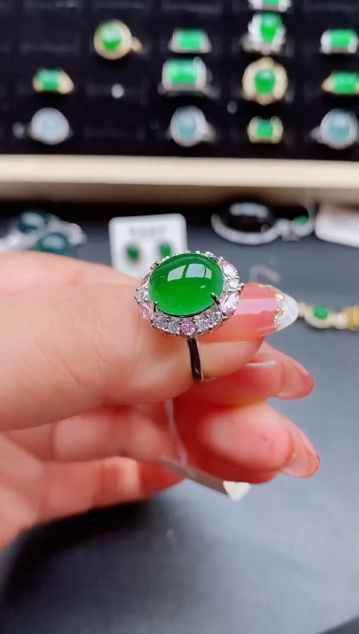 【闪购商品】翡翠戒指银S925镶嵌50800