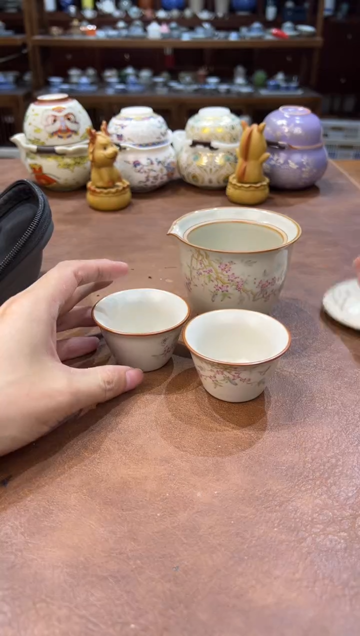 真的很便宜超好看会开片的旅行茶具