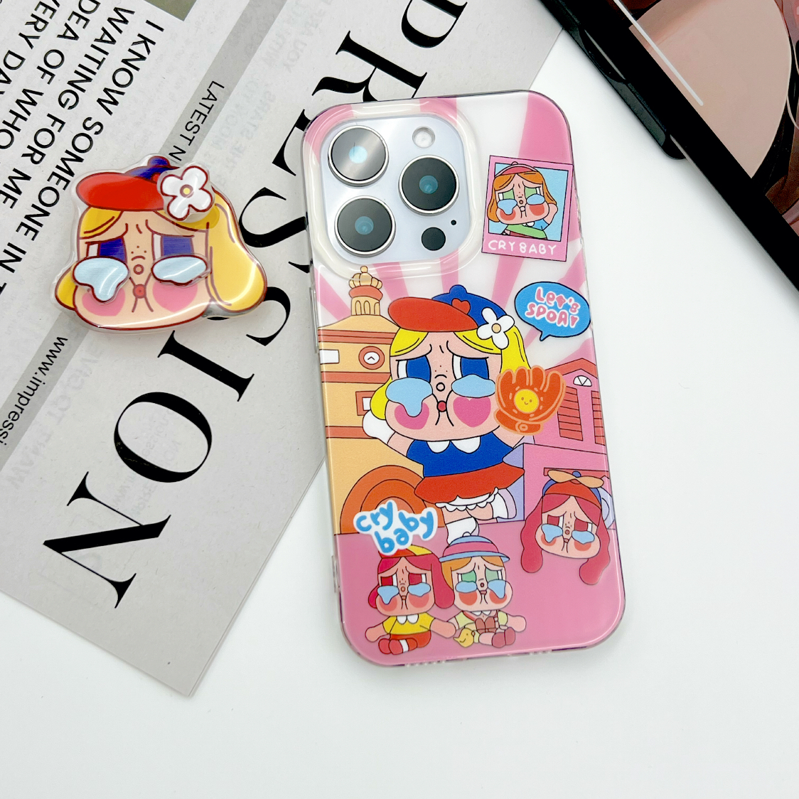 棒球帽哭娃iphone17手机壳防摔女苹果16pm/华为78pro小米vivo红米