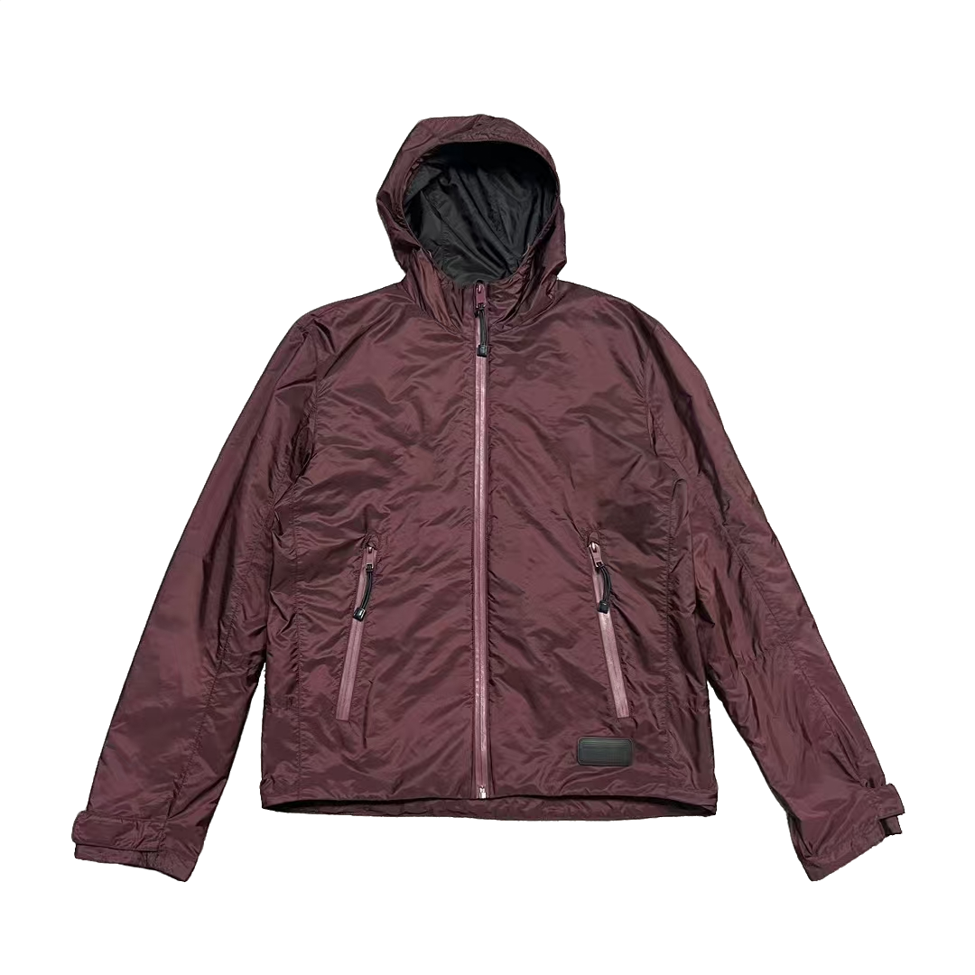99新 Prada/普拉达 普拉达 Prada 酒红色尼龙拉链夹克外套 48码