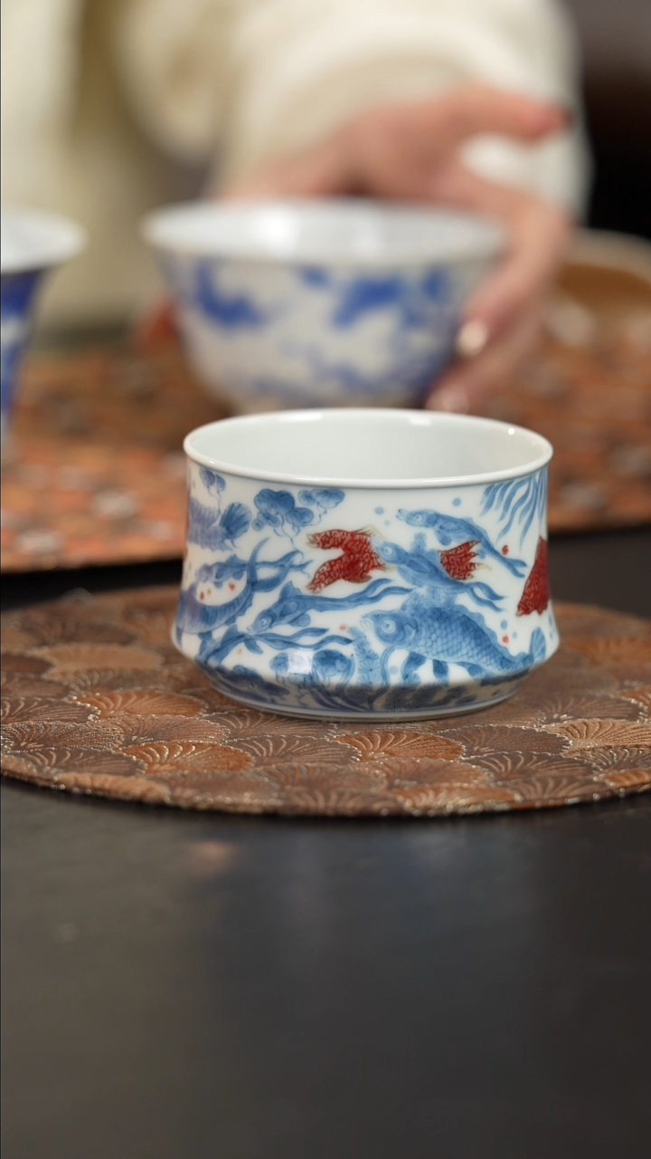 【闪购商品】杯屹朴堂釉里鱼多多红